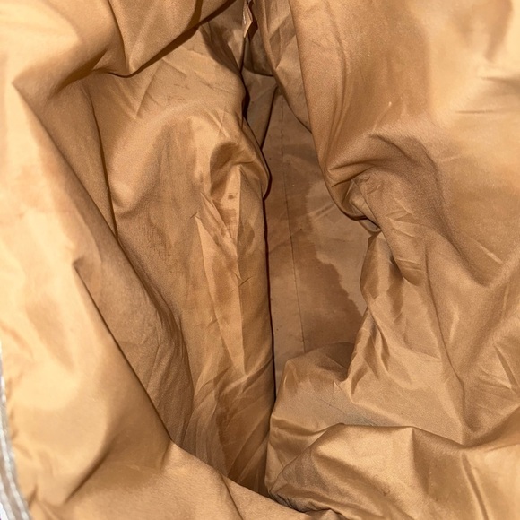 Michael Kors Silver Gold Metallic Canvas Large Lined Tote Bag - Picture 5 of 8